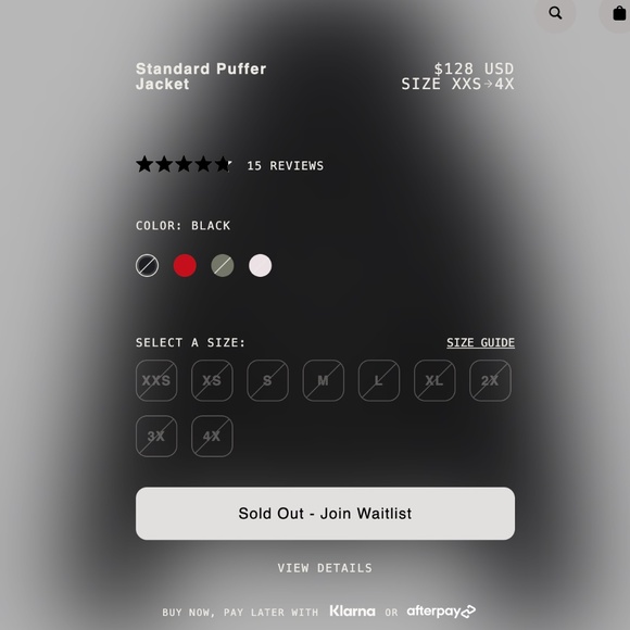 KHY Standard Black Puffer NIB - Picture 2 of 4